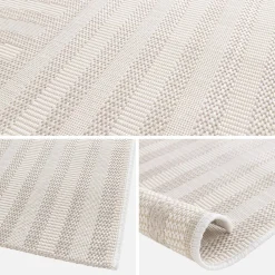 Tappeto per interni/esterni, motivo ad arco beige, poliestere riciclato