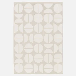 Tappeto per interno/esterno motivi geometrici crema, beige