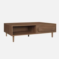 Tavolino basso vintage effetto legno 1 cassetto