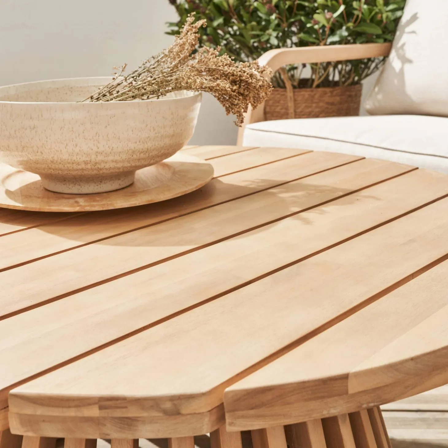 Tavolino da giardino in legno di acacia, 80cm
