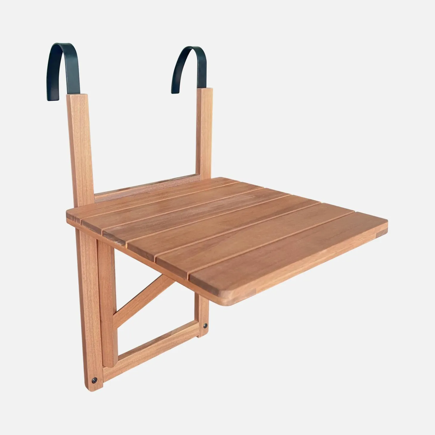 Tavolino in legno di acacia pieghevole quadrato, 40x40cm