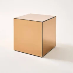 Tavolino, lato del divano, cubo a specchio 35cm
