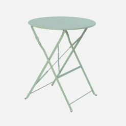 Tavolo da giardino bistrot pieghevole in acciaio, 2 posti, Ø60cm