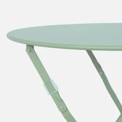 Tavolo da giardino bistrot pieghevole in acciaio, 2 posti, Ø60cm