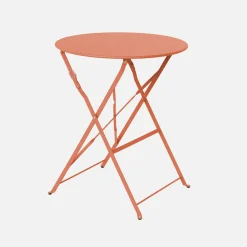 Tavolo da giardino bistrot pieghevole in acciaio, 2 posti, Ø60cm