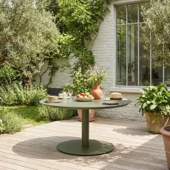 Tavolo da giardino rotondo in alluminio, 6 posti