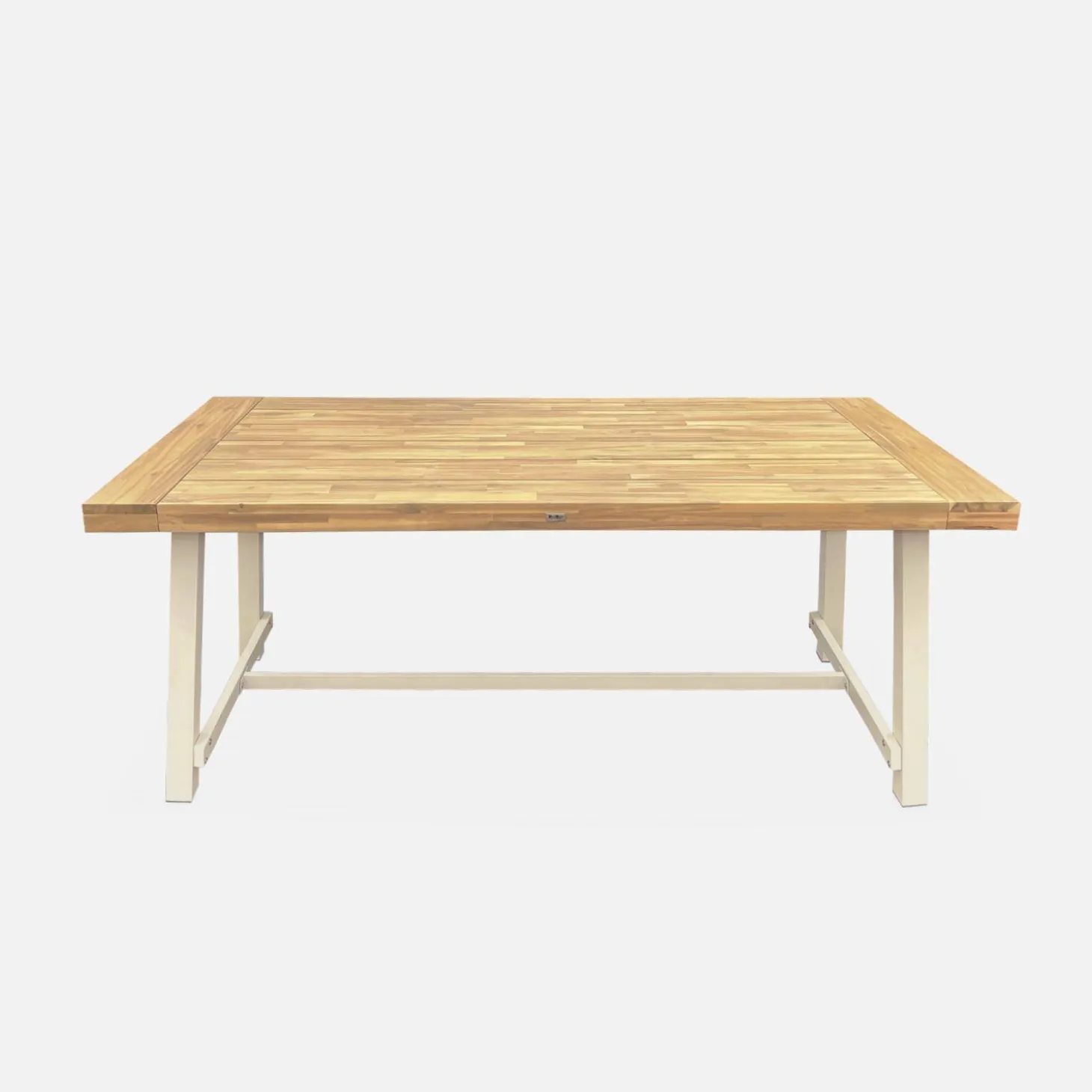 Tavolo da interno/esterno in legno e metallo, 6-8 posti