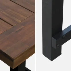 Tavolo da interno/esterno in legno e metallo, 6-8 posti