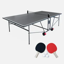 Tavolo da ping pong per esterni 274cm con 2 racchette e 3 palline + copertura in PVC