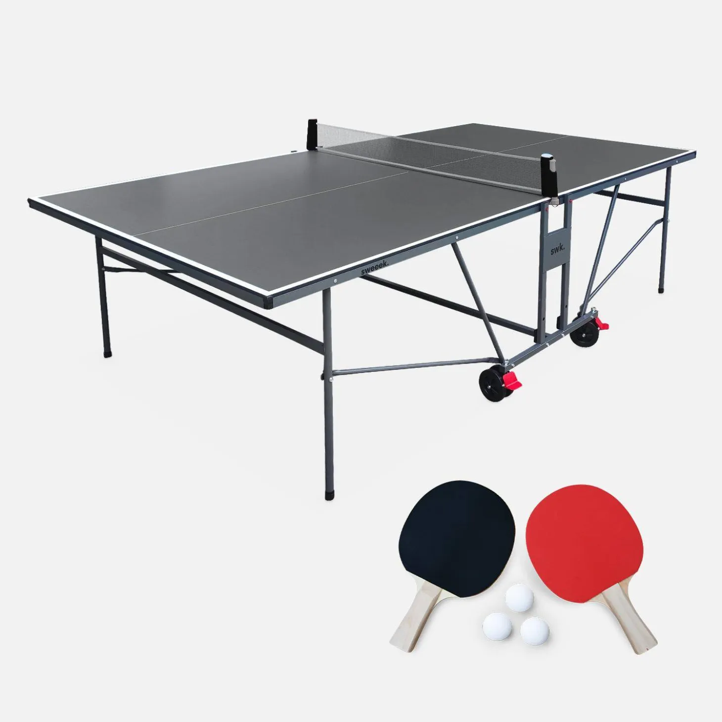 Tavolo da ping pong per esterni 274cm con 2 racchette e 3 palline + copertura in PVC