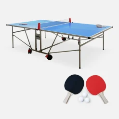 Tavolo da ping pong per esterni pieghevole con 2 racchette e 3 palline, 274cm