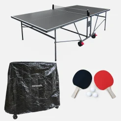 Tavolo da ping pong per interni 274cm con 2 racchette e 3 palline + custodia in PVC