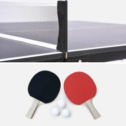 Tavolo da ping pong per interni con 2 racchette e 3 palline, 180cm