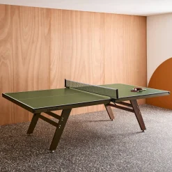 Tavolo da ping pong per interni deluxe con 2 racchette e 3 palline, 274cm