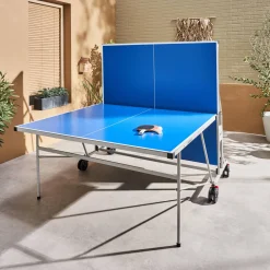 Tavolo da ping pong pieghevole per esterni con 4 racchette e 6 palline, 274cm