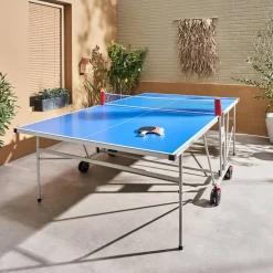 Tavolo da ping pong pieghevole per esterni con 4 racchette e 6 palline, 274cm
