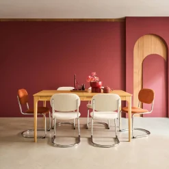 Tavolo da pranzo allungabile in legno di hevea e impiallacciatura di frassino, 6-8 posti