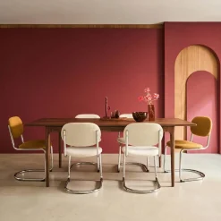 Tavolo da pranzo allungabile in legno di hevea e impiallacciatura di frassino, 6-8 posti