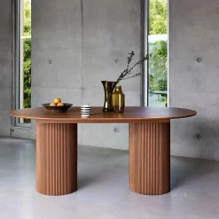 Tavolo da pranzo con effetto legno de 4-6 posti a sedere, 180cm