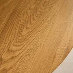 Tavolo da pranzo rotondo effetto legno con gambe in metallo nero 4 posti