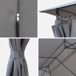 Telo di tetto + tende per pergola 3x4m Divio