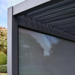 Tenda laterale avvolgibile alluminio e textilene per pergola, 4m