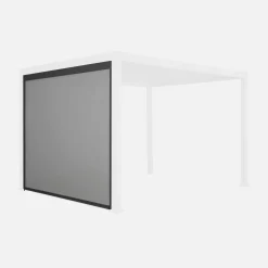 Tenda laterale avvolgibile alluminio e textilene per pergola, 3m