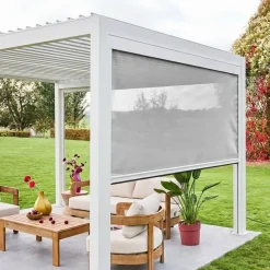 Tenda laterale avvolgibile alluminio e textilene per pergola, 3m
