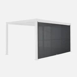 Tenda laterale retrattile in alluminio e textilene per pergola bioclimatica, 4m