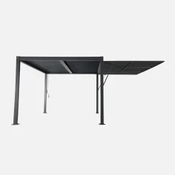 Tenda laterale retrattile in alluminio e textilene per pergola bioclimatica, 4m