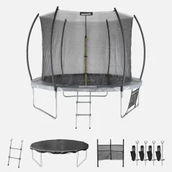 Trampolino 250cm con rete interna e pacchetto accessori