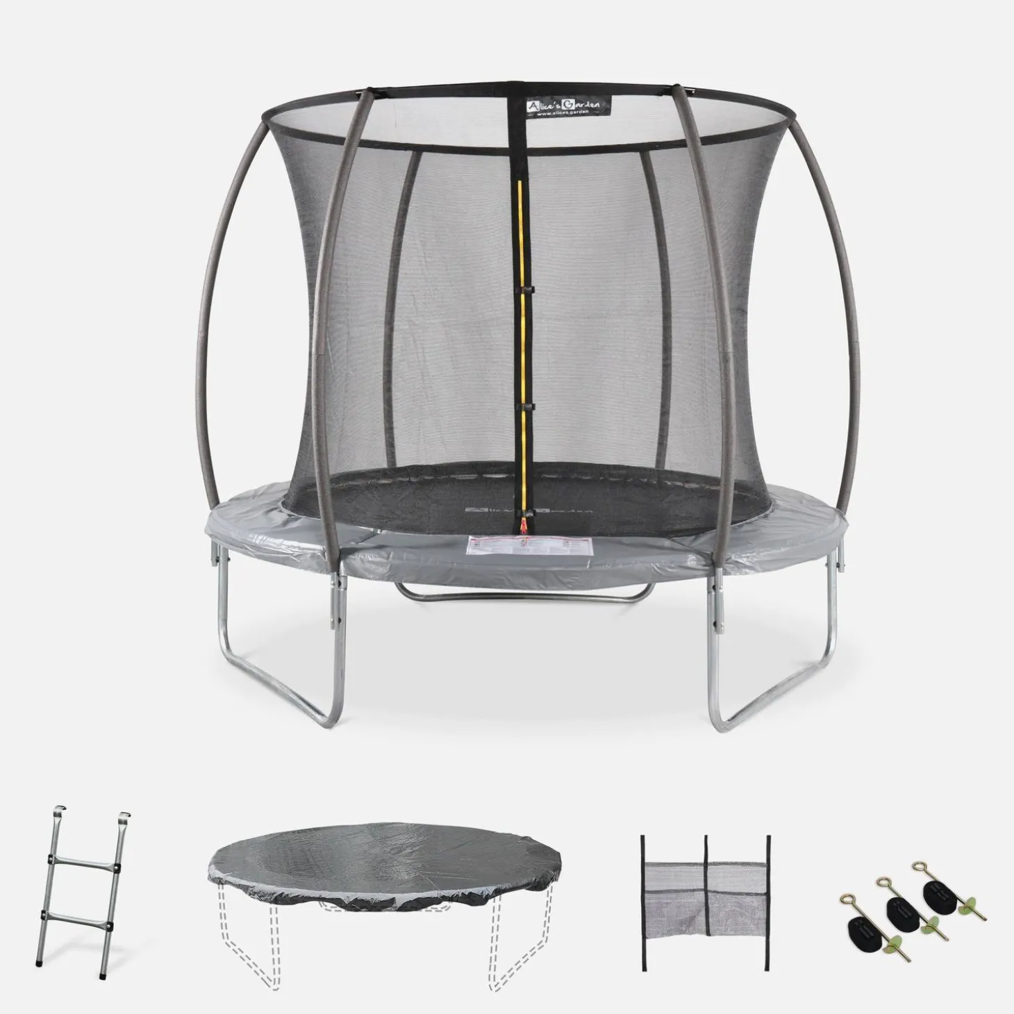 Trampolino 250cm con rete interna e pacchetto accessori
