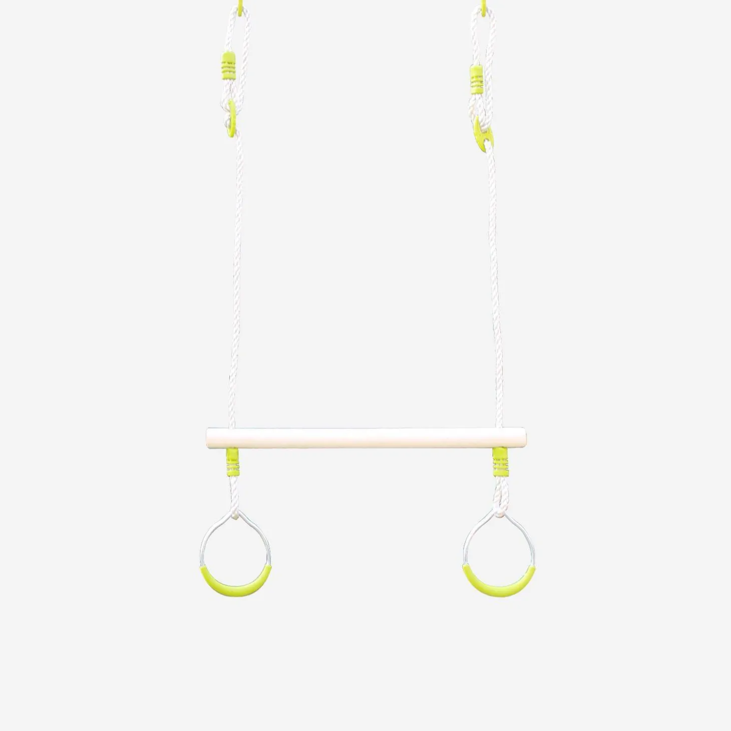 Trapezio in legno con anelli metallici per il cavalletto