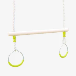 Trapezio in legno con anelli metallici per il cavalletto