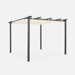 3x3m Pergola, alluminio, copertura scorrevole