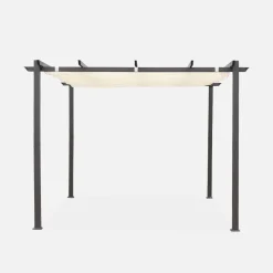3x3m Pergola, alluminio, copertura scorrevole
