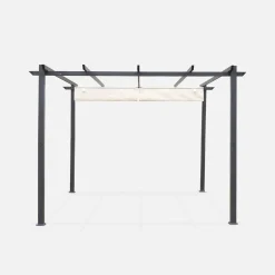 3x3m Pergola, alluminio, copertura scorrevole