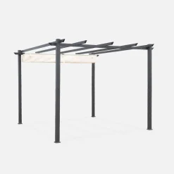 3x3m Pergola, alluminio, copertura scorrevole