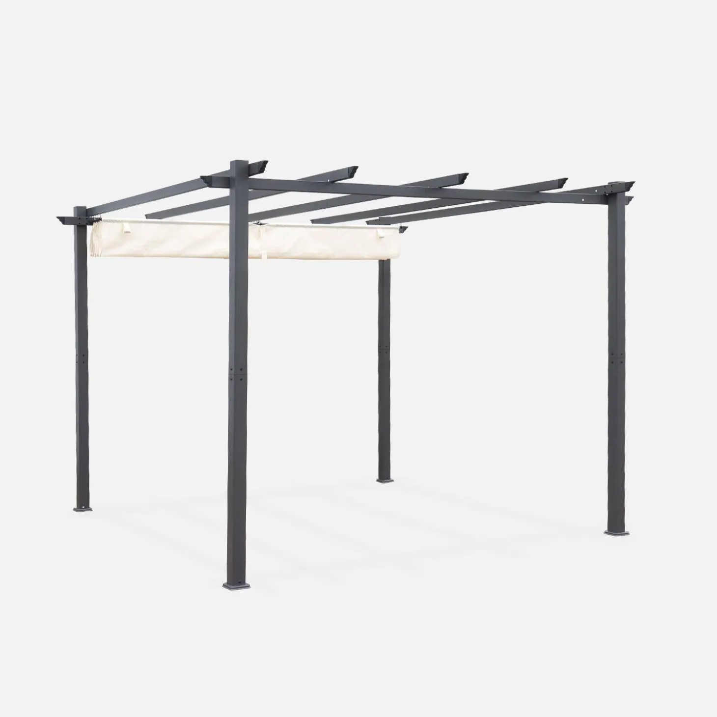 3x3m Pergola, alluminio, copertura scorrevole