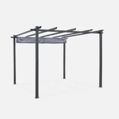3x3m Pergola, alluminio, copertura scorrevole