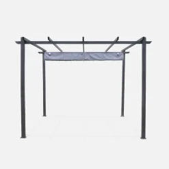 3x3m Pergola, alluminio, copertura scorrevole