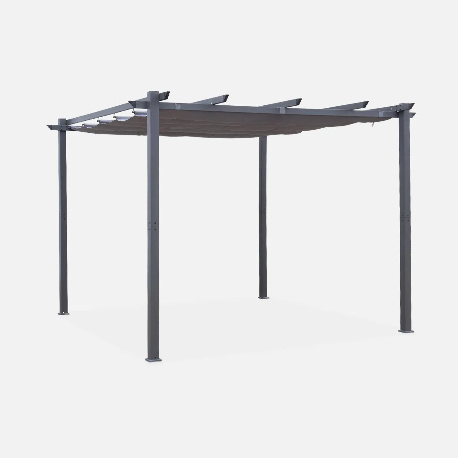 3x3m Pergola, alluminio, copertura scorrevole