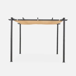 3x3m Pergola, alluminio, copertura scorrevole
