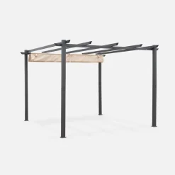 3x3m Pergola, alluminio, copertura scorrevole