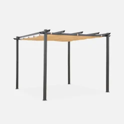 3x3m Pergola, alluminio, copertura scorrevole