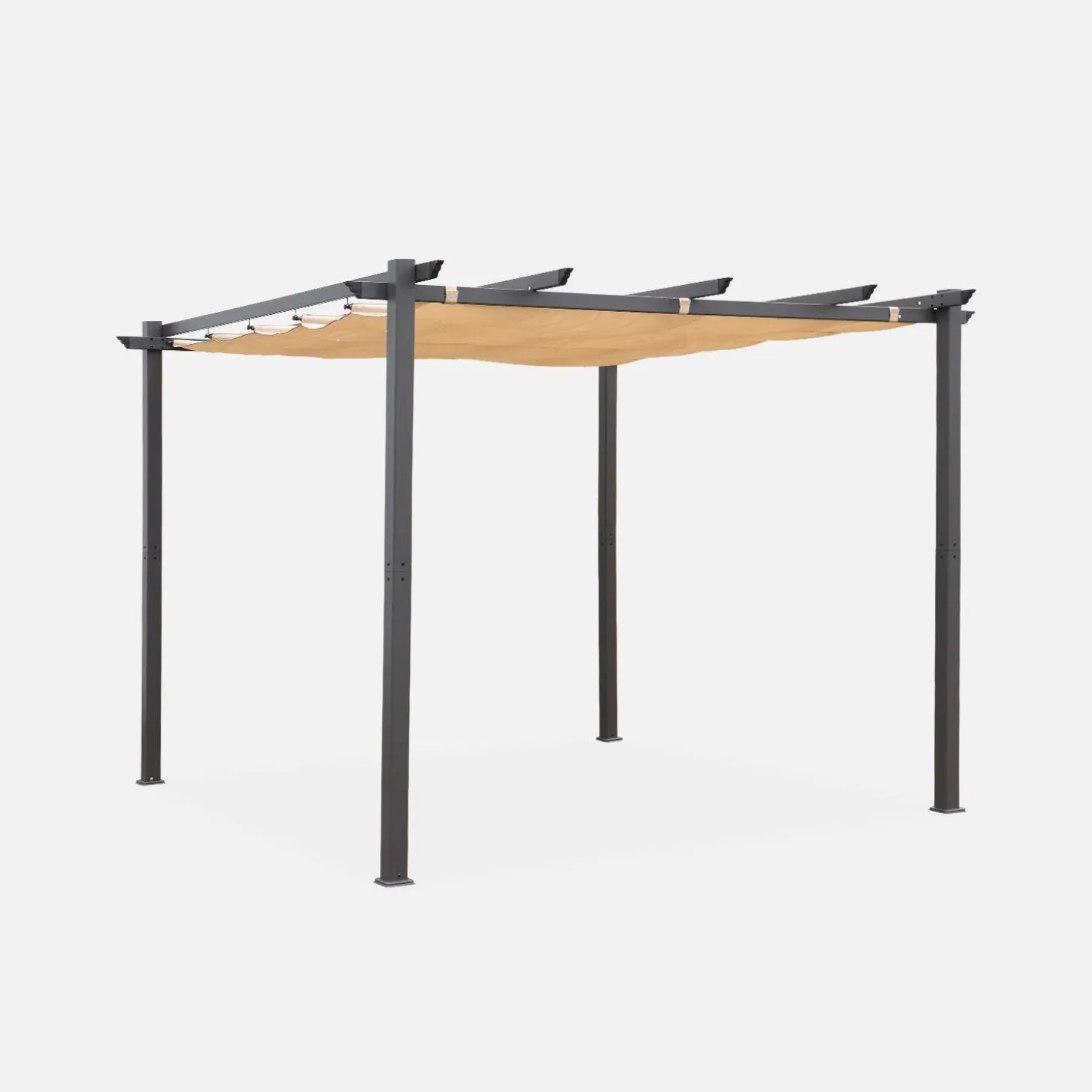 3x3m Pergola, alluminio, copertura scorrevole